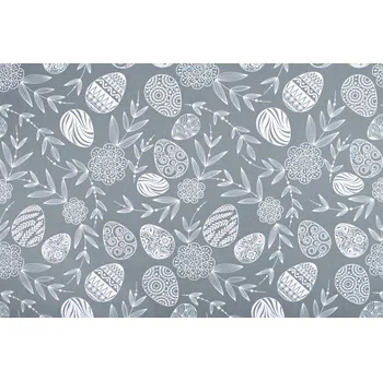 BAVLNĚNÁ LÁTKA VELIKONOČNÍ VAJÍČKA - ŠEDÁ š.160