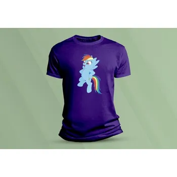 Dětské bavlněné tričko Rainbow Dash 2. velikost 140 (9-11 let) Purpurová