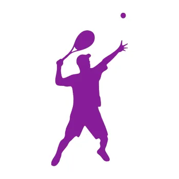 Polep vozidla SAMOLEPKA Tenista 001 pravá (14 - fialová) NA AUTO, NÁLEPKA, FÓLIE, POLEP, TUNING, VLASTNÍ TEXT, TISK, AUTOSAMOLEPKY.cz, POLEPY, OBRÁZEK, LOGO, SAMOLEPKY