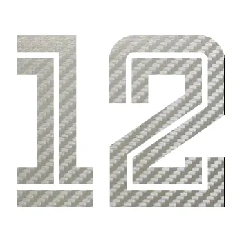 Polep vozidla Startovní číslo 12 typ 7 (52 - 3D karbon stříbrný) SAMOLEPKA NA AUTO, NÁLEPKA, FÓLIE, POLEP, TUNING, VLASTNÍ TEXT, TISK, AUTOSAMOLEPKY.cz, POLEPY, OBRÁZEK, LOGO, 3D STICKERS
