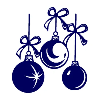 Samolepící dekorace SAMOLEPKA Vánoční ozdoby 001 levá (23 - tmavě modrá) NA AUTO, NÁLEPKA, FÓLIE, POLEP, TUNING, VLASTNÍ TEXT, TISK, AUTOSAMOLEPKY.cz, POLEPY, OBRÁZEK, LOGO, SAMOLEPKY