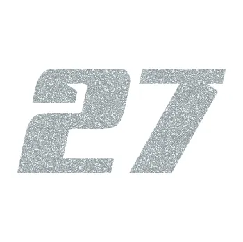 Polep vozidla Startovní číslo 27 typ 6 (91 - Ultra Metalic stříbrná metalíza) SAMOLEPKA NA AUTO, NÁLEPKA, FÓLIE, POLEP, TUNING, VLASTNÍ TEXT, TISK, AUTOSAMOLEPKY.cz, POLEPY, OBRÁZEK, LOGO, 3D STICKERS