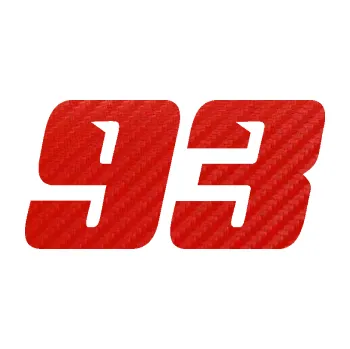 Polep vozidla Startovní číslo 93 typ 6 (53 - 3D karbon červený) SAMOLEPKA NA AUTO, NÁLEPKA, FÓLIE, POLEP, TUNING, VLASTNÍ TEXT, TISK, AUTOSAMOLEPKY.cz, POLEPY, OBRÁZEK, LOGO, 3D STICKERS