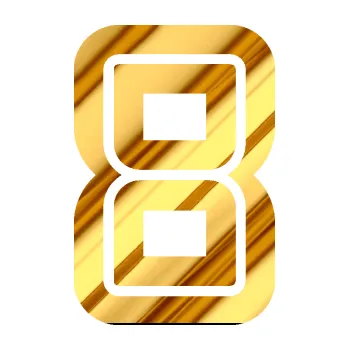 Polep vozidla Startovní číslo 8 typ 7 (81 - chrom fólie zlatá zrcadlová) SAMOLEPKA NA AUTO, NÁLEPKA, FÓLIE, POLEP, TUNING, VLASTNÍ TEXT, TISK, AUTOSAMOLEPKY.cz, POLEPY, OBRÁZEK, LOGO, 3D STICKERS