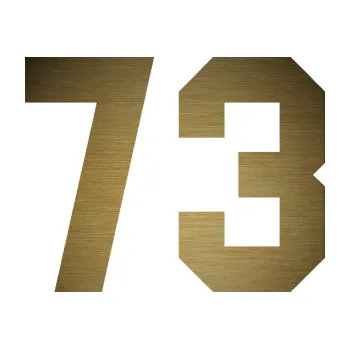 Polep vozidla Startovní číslo 73 (64 - škrábaný kov zlatý) SAMOLEPKA NA AUTO, NÁLEPKA, FÓLIE, POLEP, TUNING, VLASTNÍ TEXT, TISK, AUTOSAMOLEPKY.cz, POLEPY, OBRÁZEK, LOGO, 3D STICKERS