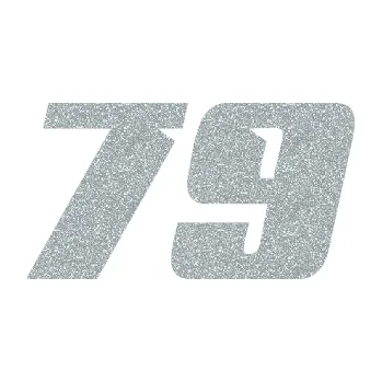 Polep vozidla Startovní číslo 79 typ 6 (91 - Ultra Metalic stříbrná metalíza) SAMOLEPKA NA AUTO, NÁLEPKA, FÓLIE, POLEP, TUNING, VLASTNÍ TEXT, TISK, AUTOSAMOLEPKY.cz, POLEPY, OBRÁZEK, LOGO, 3D STICKERS