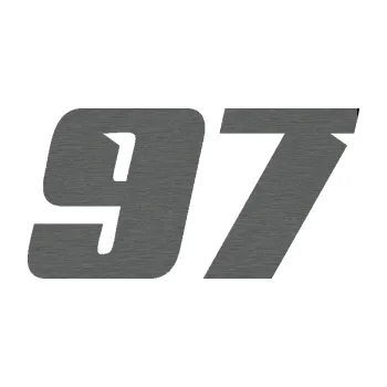 Polep vozidla Startovní číslo 97 typ 6 (62 - škrábaný titan) SAMOLEPKA NA AUTO, NÁLEPKA, FÓLIE, POLEP, TUNING, VLASTNÍ TEXT, TISK, AUTOSAMOLEPKY.cz, POLEPY, OBRÁZEK, LOGO, 3D STICKERS