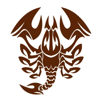 Samolepící dekorace Štír zvěrokruh 003 levá (15 - hnědá) SAMOLEPKA NA AUTO, NÁLEPKA, FÓLIE, POLEP, TUNING, VLASTNÍ TEXT, TISK, AUTOSAMOLEPKY.cz, POLEPY, OBRÁZEK, LOGO, 3D STICKERS