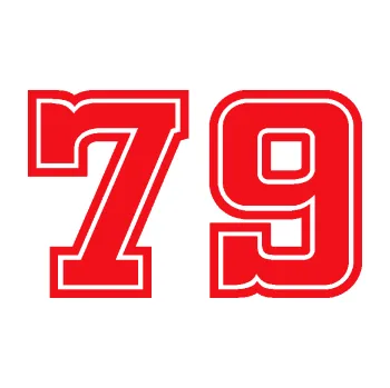 Polep vozidla SAMOLEPKA Startovní číslo 79 typ 5 (10 - červená) NA AUTO, NÁLEPKA, FÓLIE, POLEP, TUNING, VLASTNÍ TEXT, TISK, AUTOSAMOLEPKY.cz, POLEPY, OBRÁZEK, LOGO, SAMOLEPKY