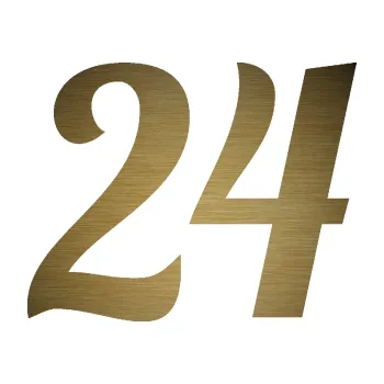 Polep vozidla Startovní číslo 24 typ 3 (64 - škrábaný kov zlatý) SAMOLEPKA NA AUTO, NÁLEPKA, FÓLIE, POLEP, TUNING, VLASTNÍ TEXT, TISK, AUTOSAMOLEPKY.cz, POLEPY, OBRÁZEK, LOGO, 3D STICKERS