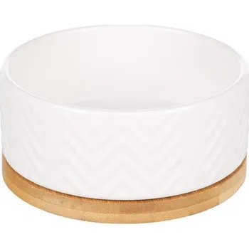 Miska pro psa Miska keramická Bianco bílá 990ml Flamingo