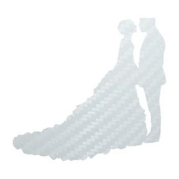 Samolepící dekorace SAMOLEPKA Svatba 002 pravá (51 - 3D karbon bílý) NA AUTO, NÁLEPKA, FÓLIE, POLEP, TUNING, VLASTNÍ TEXT, TISK, AUTOSAMOLEPKY.cz, POLEPY, OBRÁZEK, LOGO, SAMOLEPKY