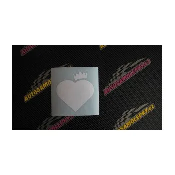 Samolepící dekorace Srdíčko 010 pravá s korunkou (17 - šedá) SAMOLEPKA NA AUTO, NÁLEPKA, FÓLIE, POLEP, TUNING, VLASTNÍ TEXT, TISK, AUTOSAMOLEPKY.cz, POLEPY, OBRÁZEK, LOGO, 3D STICKERS