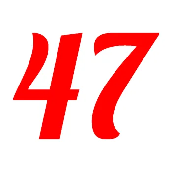 Polep vozidla Startovní číslo 47 typ 3 (74 - Fluorescentní červená) SAMOLEPKA NA AUTO, NÁLEPKA, FÓLIE, POLEP, TUNING, VLASTNÍ TEXT, TISK, AUTOSAMOLEPKY.cz, POLEPY, OBRÁZEK, LOGO, 3D STICKERS
