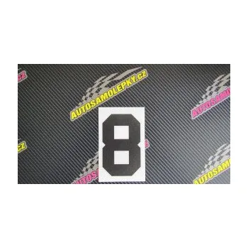 Polep vozidla Startovní číslo 8 (17 - šedá) SAMOLEPKA NA AUTO, NÁLEPKA, FÓLIE, POLEP, TUNING, VLASTNÍ TEXT, TISK, AUTOSAMOLEPKY.cz, POLEPY, OBRÁZEK, LOGO, 3D STICKERS