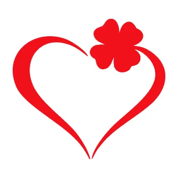 Samolepící dekorace SAMOLEPKA Srdíčko 020 pravá se čtyřlístkem (10 - červená) NA AUTO, NÁLEPKA, FÓLIE, POLEP, TUNING, VLASTNÍ TEXT, TISK, AUTOSAMOLEPKY.cz, POLEPY, OBRÁZEK, LOGO, SAMOLEPKY