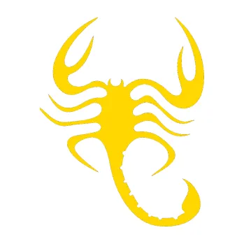 Polep vozidla Štír 002 pravá (13 - jasně žlutá) SAMOLEPKA NA AUTO, NÁLEPKA, FÓLIE, POLEP, TUNING, VLASTNÍ TEXT, TISK, AUTOSAMOLEPKY.cz, POLEPY, OBRÁZEK, LOGO, 3D STICKERS