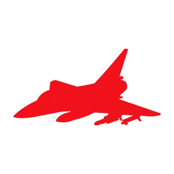 Polep vozidla SAMOLEPKA Stíhací letoun 005 levá (10 - červená) NA AUTO, NÁLEPKA, FÓLIE, POLEP, TUNING, VLASTNÍ TEXT, TISK, AUTOSAMOLEPKY.cz, POLEPY, OBRÁZEK, LOGO, SAMOLEPKY