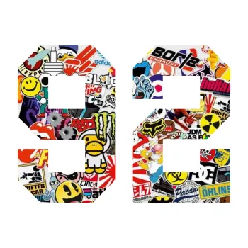 Polep vozidla Startovní číslo 92 (83 - Sticker bomb) SAMOLEPKA NA AUTO, NÁLEPKA, FÓLIE, POLEP, TUNING, VLASTNÍ TEXT, TISK, AUTOSAMOLEPKY.cz, POLEPY, OBRÁZEK, LOGO, 3D STICKERS