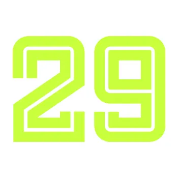 Polep vozidla Startovní číslo 29 typ 7 (27 - limetová) SAMOLEPKA NA AUTO, NÁLEPKA, FÓLIE, POLEP, TUNING, VLASTNÍ TEXT, TISK, AUTOSAMOLEPKY.cz, POLEPY, OBRÁZEK, LOGO, 3D STICKERS