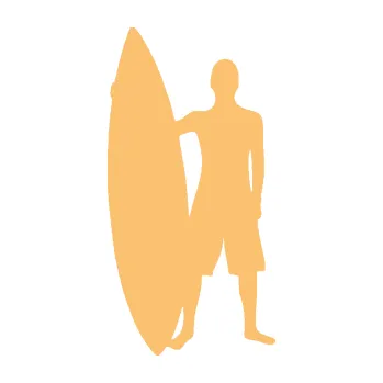 Polep vozidla SAMOLEPKA Surfař 002 levá (08 - béžová) NA AUTO, NÁLEPKA, FÓLIE, POLEP, TUNING, VLASTNÍ TEXT, TISK, AUTOSAMOLEPKY.cz, POLEPY, OBRÁZEK, LOGO, SAMOLEPKY