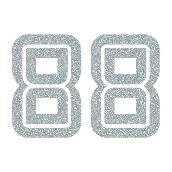 Polep vozidla Startovní číslo 88 typ 7 (91 - Ultra Metalic stříbrná metalíza) SAMOLEPKA NA AUTO, NÁLEPKA, FÓLIE, POLEP, TUNING, VLASTNÍ TEXT, TISK, AUTOSAMOLEPKY.cz, POLEPY, OBRÁZEK, LOGO, 3D STICKERS