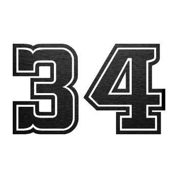 Polep vozidla Startovní číslo 34 typ 5 (63 - škrábaný kov černý) SAMOLEPKA NA AUTO, NÁLEPKA, FÓLIE, POLEP, TUNING, VLASTNÍ TEXT, TISK, AUTOSAMOLEPKY.cz, POLEPY, OBRÁZEK, LOGO, 3D STICKERS