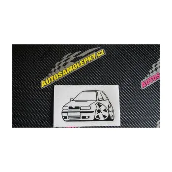 Polep vozidla SAMOLEPKA Škoda Felicia karikatura levá (10 - červená) NA AUTO, NÁLEPKA, FÓLIE, POLEP, TUNING, VLASTNÍ TEXT, TISK, AUTOSAMOLEPKY.cz, POLEPY, OBRÁZEK, LOGO, SAMOLEPKY