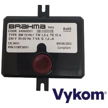 Příslušenství ke kotli Řídící a zapalovací automatika Brahma SM 191 N.1, Tw 1,5s, Ts 10s, kód: 2408001
