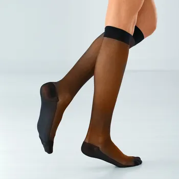 Dámské punčochy Sada 2 párů punčochových podkolenek s kompresní podporou 70 DEN, pro úlevu těžkých nohou černá 36/37