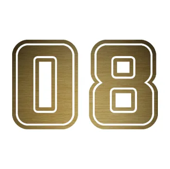 Polep vozidla Startovní číslo 08 typ 5 (64 - škrábaný kov zlatý) SAMOLEPKA NA AUTO, NÁLEPKA, FÓLIE, POLEP, TUNING, VLASTNÍ TEXT, TISK, AUTOSAMOLEPKY.cz, POLEPY, OBRÁZEK, LOGO, 3D STICKERS