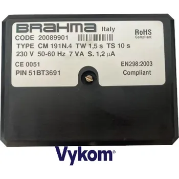 Příslušenství ke kotli Řídící a zapalovací automatika Brahma CM 191 N.4, Tw 1,5s, Ts 10s