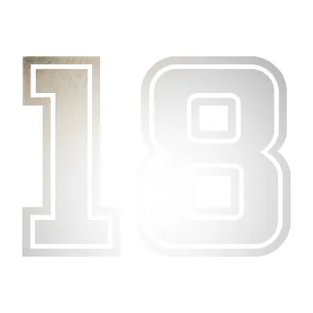 Polep vozidla SAMOLEPKA Startovní číslo 18 typ 5 (82 - odrazková reflexní bílá) NA AUTO, NÁLEPKA, FÓLIE, POLEP, TUNING, VLASTNÍ TEXT, TISK, AUTOSAMOLEPKY.cz, POLEPY, OBRÁZEK, LOGO, SAMOLEPKY