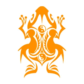 Samolepící dekorace Žába 001 (06 - oranžová) SAMOLEPKA NA AUTO, NÁLEPKA, FÓLIE, POLEP, TUNING, VLASTNÍ TEXT, TISK, AUTOSAMOLEPKY.cz, POLEPY, OBRÁZEK, LOGO, 3D STICKERS