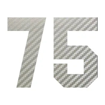 Polep vozidla Startovní číslo 75 (52 - 3D karbon stříbrný) SAMOLEPKA NA AUTO, NÁLEPKA, FÓLIE, POLEP, TUNING, VLASTNÍ TEXT, TISK, AUTOSAMOLEPKY.cz, POLEPY, OBRÁZEK, LOGO, 3D STICKERS