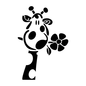Samolepící dekorace SAMOLEPKA Žirafa 004 pravá s kytičkou (01 - černá) NA AUTO, NÁLEPKA, FÓLIE, POLEP, TUNING, VLASTNÍ TEXT, TISK, AUTOSAMOLEPKY.cz, POLEPY, OBRÁZEK, LOGO, SAMOLEPKY