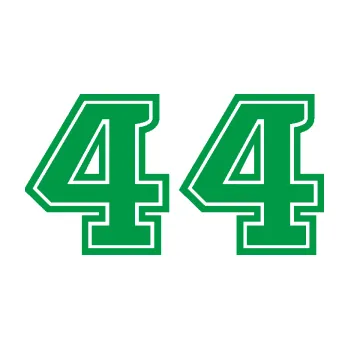 Polep vozidla Startovní číslo 44 typ 5 (12 - zelená) SAMOLEPKA NA AUTO, NÁLEPKA, FÓLIE, POLEP, TUNING, VLASTNÍ TEXT, TISK, AUTOSAMOLEPKY.cz, POLEPY, OBRÁZEK, LOGO, 3D STICKERS