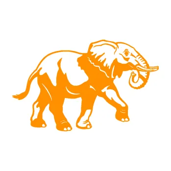 Samolepící dekorace Slon 028 pravá (06 - oranžová) SAMOLEPKA NA AUTO, NÁLEPKA, FÓLIE, POLEP, TUNING, VLASTNÍ TEXT, TISK, AUTOSAMOLEPKY.cz, POLEPY, OBRÁZEK, LOGO, 3D STICKERS