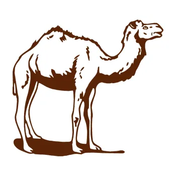 Samolepící dekorace Velbloud 001 pravá (15 - hnědá) SAMOLEPKA NA AUTO, NÁLEPKA, FÓLIE, POLEP, TUNING, VLASTNÍ TEXT, TISK, AUTOSAMOLEPKY.cz, POLEPY, OBRÁZEK, LOGO, 3D STICKERS