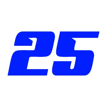 Polep vozidla Startovní číslo 25 typ 6 (19 - modrá dynamic) SAMOLEPKA NA AUTO, NÁLEPKA, FÓLIE, POLEP, TUNING, VLASTNÍ TEXT, TISK, AUTOSAMOLEPKY.cz, POLEPY, OBRÁZEK, LOGO, 3D STICKERS