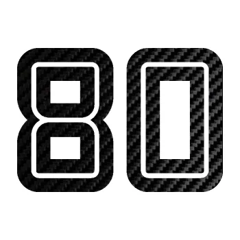 Polep vozidla Startovní číslo 80 typ 7 (50 - 3D karbon černý) SAMOLEPKA NA AUTO, NÁLEPKA, FÓLIE, POLEP, TUNING, VLASTNÍ TEXT, TISK, AUTOSAMOLEPKY.cz, POLEPY, OBRÁZEK, LOGO, 3D STICKERS