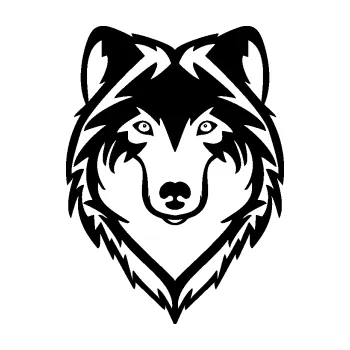 Polep vozidla Vlk 011 hlava (01 - černá) SAMOLEPKA NA AUTO, NÁLEPKA, FÓLIE, POLEP, TUNING, VLASTNÍ TEXT, TISK, AUTOSAMOLEPKY.cz, POLEPY, OBRÁZEK, LOGO, 3D STICKERS