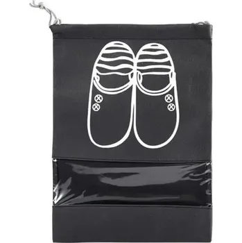 Ochranný vak na boty | sáček na boty - černý,36 x 27 cm