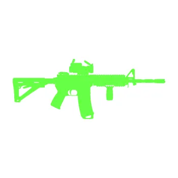 Polep vozidla SAMOLEPKA Samopal 003 pravá (71 - Fluorescentní zelená) NA AUTO, NÁLEPKA, FÓLIE, POLEP, TUNING, VLASTNÍ TEXT, TISK, AUTOSAMOLEPKY.cz, POLEPY, OBRÁZEK, LOGO, SAMOLEPKY