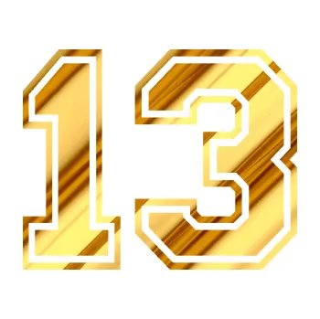 Polep vozidla Startovní číslo 13 typ 4 (81 - chrom fólie zlatá zrcadlová) SAMOLEPKA NA AUTO, NÁLEPKA, FÓLIE, POLEP, TUNING, VLASTNÍ TEXT, TISK, AUTOSAMOLEPKY.cz, POLEPY, OBRÁZEK, LOGO, 3D STICKERS