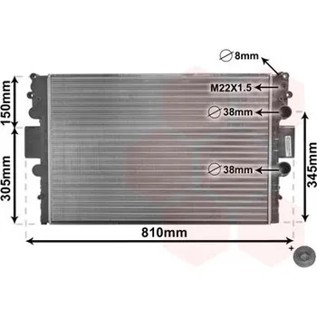 Chladič motoru Chladič, chlazení motoru VAN WEZEL 28002043