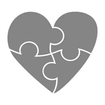 Samolepící dekorace SAMOLEPKA Srdíčko 018 levá puzzle (17 - šedá) NA AUTO, NÁLEPKA, FÓLIE, POLEP, TUNING, VLASTNÍ TEXT, TISK, AUTOSAMOLEPKY.cz, POLEPY, OBRÁZEK, LOGO, SAMOLEPKY