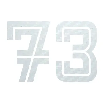 Polep vozidla SAMOLEPKA Startovní číslo 73 typ 7 (51 - 3D karbon bílý) NA AUTO, NÁLEPKA, FÓLIE, POLEP, TUNING, VLASTNÍ TEXT, TISK, AUTOSAMOLEPKY.cz, POLEPY, OBRÁZEK, LOGO, SAMOLEPKY