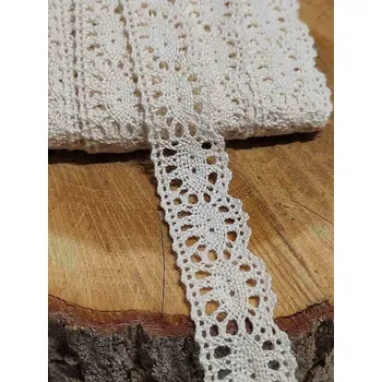 Krajka Bavlněná krajka šíře 22 mm paličkovaná ecru