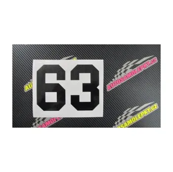 Polep vozidla Startovní číslo 63 (12 - zelená) SAMOLEPKA NA AUTO, NÁLEPKA, FÓLIE, POLEP, TUNING, VLASTNÍ TEXT, TISK, AUTOSAMOLEPKY.cz, POLEPY, OBRÁZEK, LOGO, 3D STICKERS